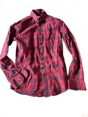 Goodfellow & Co Red Plaid Flannel Button Up Shirt Size Small